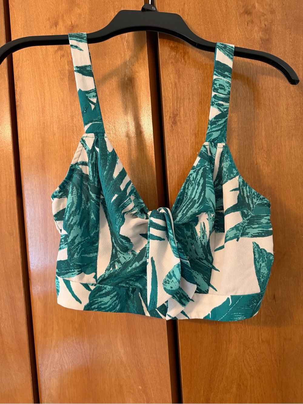 Flying Tomato Teal and White Tropical Tie-Front Crop Top with matching pants